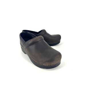 Dansko Professional Clogs Dark Brown Oiled Leather EU 37 Mens 4.5-5 Womens 6.5-7